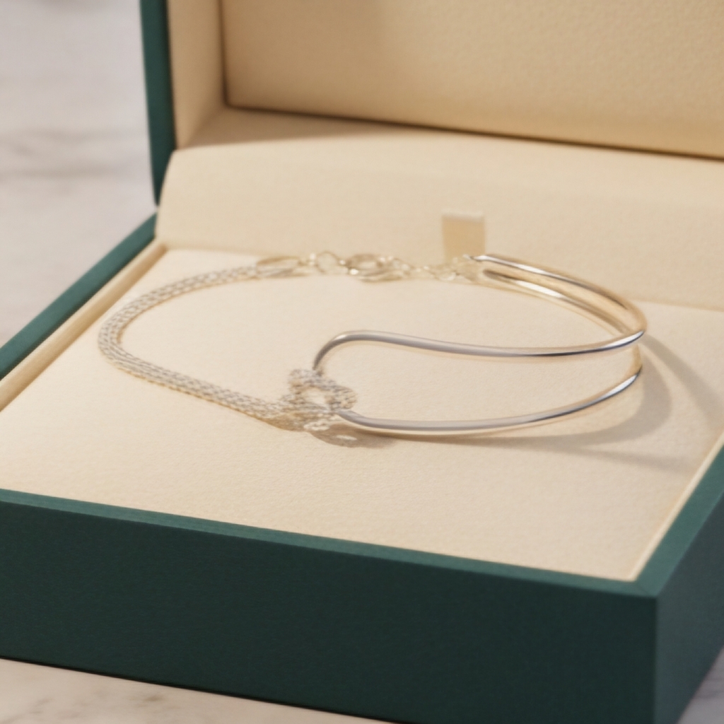 Minimalist Double-Open Sterling Bracelet In Silver